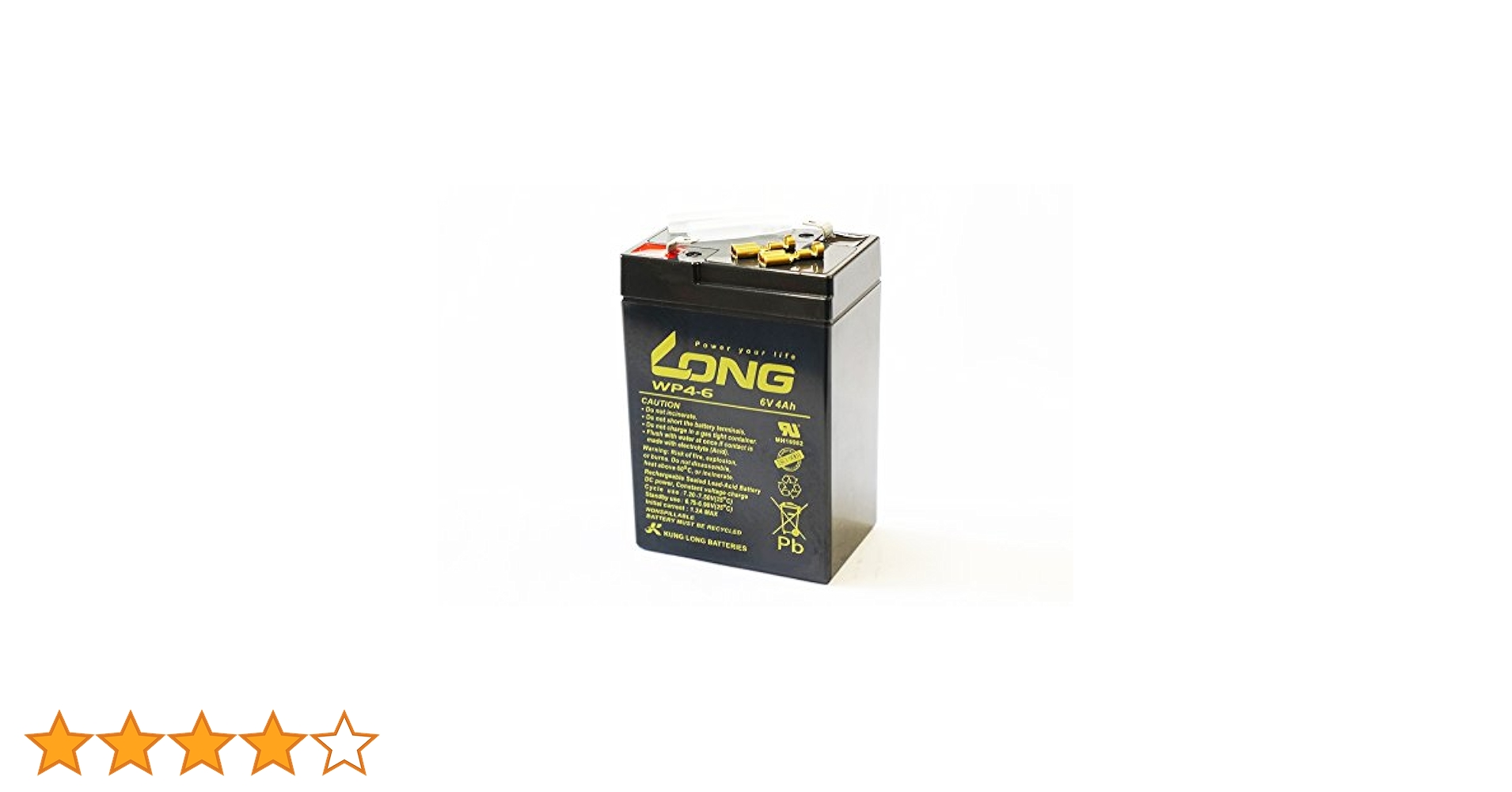 Amazon.co.jp: LONG 6V 4Ah 高性能 シールドバッテリー WP4-6